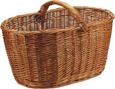 Rieten mand - Houten mand - Haardhout opslag - Kwalitatief hoogwaardig - 65 cm - Bruin