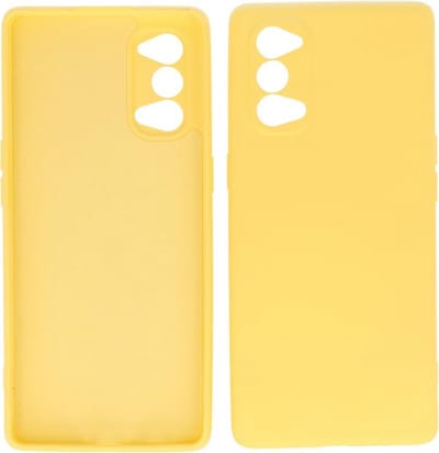 Hoesje Geschikt voor OPPO Reno 4 5G - Fashion Telefoonhoesje Backcover - Siliconen Hoesje - Geel