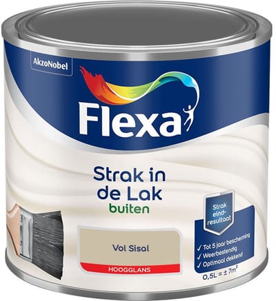 Flexa - Strak In De Lak Buitenlak Hoogglans - Vol Sisal - Mengverf - 500 Ml