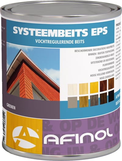 Afinol Systeembeits Bruin Naturel 750 ml - Met UV-Filter - Uitstekend geschikt als Buiten Beits - Tuinbeits - Laagvormend - Glans - in 9 populaire kleuren
