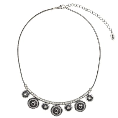 Behave - Korte ketting met epoxy en kristalstenen - Zwart - 40 cm + 7,5 cm verlengketting