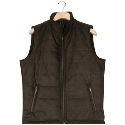 Baileys Body-Warmer High Neck Zipped Sidepockets Suede Look Dark Brown / male