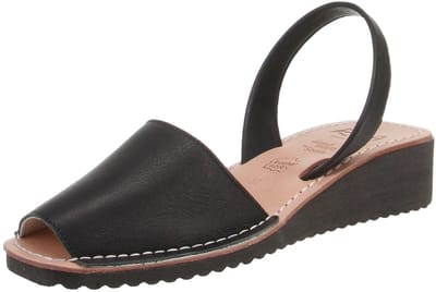 Ria Menorca 22950 Plataforma Berlin - Damesschoenen sandalen - Fluweel-Negroen
