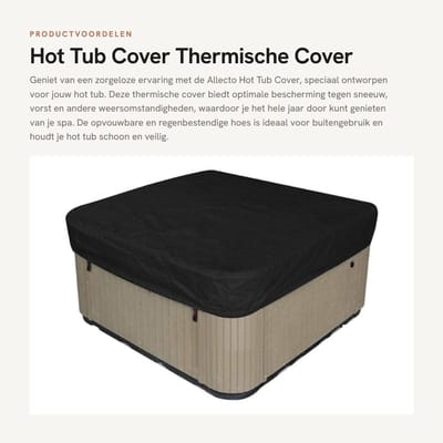 Dailygoods- Hot Tub Cover Thermische Bescherming - Opvouwbare Vervangende Cover - Regenbestendig - Sneeuwbescherming - Stofdicht - 190T Polyester - Spa Cover