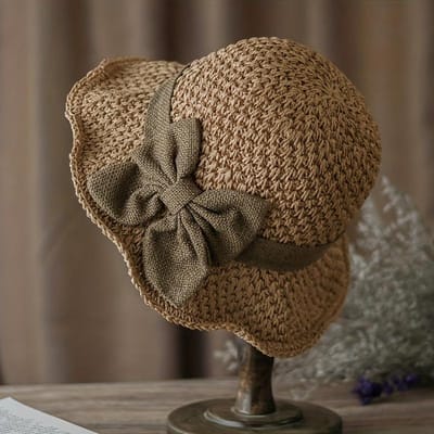 Brede Rand Strooien Hoed Ademend Opvouwbaar Literaire Stijl Zonnehoed Veelzijdig Voor Vrouwen Zomer Casual Strand Buiten Emmer Hoed gray