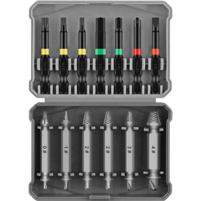 13 Stuks Mini Verwijdergereedschap voor Beschadigde Bouten Staal Gebroken Speed Out Beschadigde Schroefverwijderaar Boor 13 Pcs