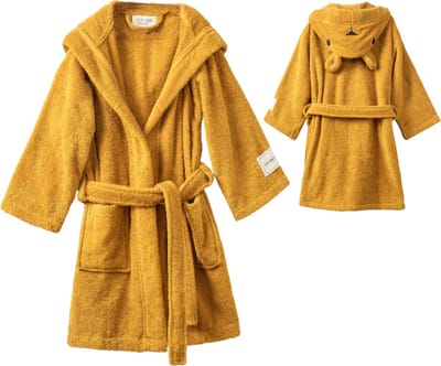 L&G - %100 Katoen kinderbadjas – Unisex Kinderbadjas - Badjas Kinderen - Badjas jongens - Badjas Meisjes - Badjas kind - Kinderbadjas - kinder badjas - Jongens Kinder badjas - Meisjes Kinder badjas - Geel - 122/128 - 7-8 jaar