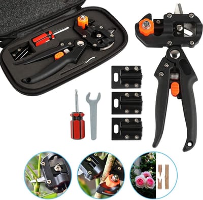 Famanu - Enttigereedschapset, tuinsnoeischaar schaar kniptang entgereedschap kit, professionele tuingereedschap met omega-cut U-cut V-cut Ω voor plantentaktak, wijnstok, fruitbomen, bonsai