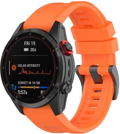 By Qubix - Geschikt voor Garmin bandje - 20mm Quickfit - Siliconen sportbandje - Oranje - Geschikt voor Garmin Fenix 7s/6s/5s / Instinct 2s / Epix Pro Gen 2 (42mm)