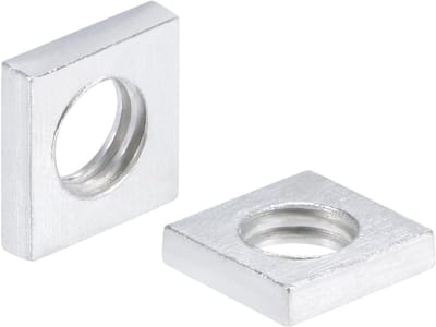 Vierkante moeren, M5 x 8 mm x 2 mm, metrische schroefdraad, groot, verzinkt, assortimentsset, 200 stuks