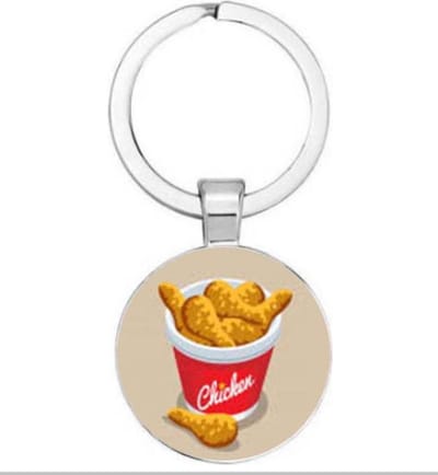Akyol - Kip drumsitcks Sleutelhanger - Eten & drinken - Junkfood - Kip liefhebbers - kip- eten- junkfood - 2,5 x 2,5 CM
