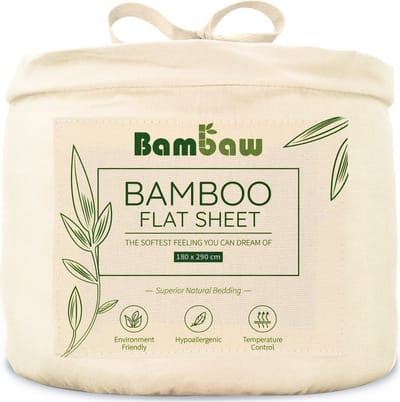 Bambaw Luxe Bamboe Lakens 180x290cm – Ultra ademende stof – Beddengoed – Hypoallergeen Bovenlaken – Beddengoed - Ivoor