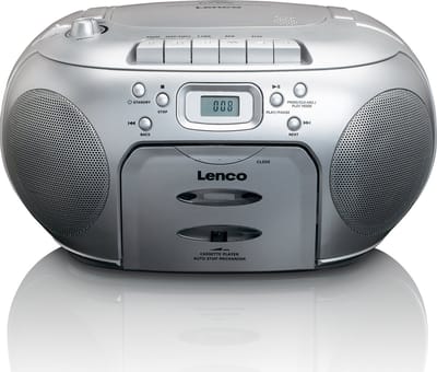 Lenco SCD-420SI - Draagbare radio CD speler met MP3 optie en koptelefoon - Zilver