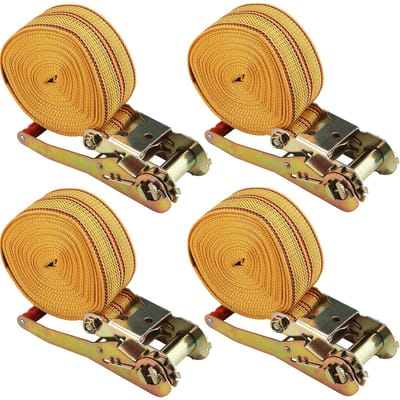 Dailygoods- Spanbanden met Ratel 2000 kg - 8 m x 50 mm - Sjorbanden - Ratelriem - Neonoranje - Duurzaam en sterk