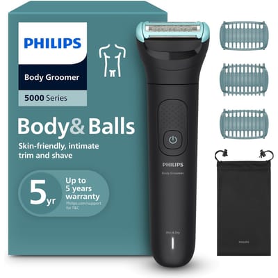 Philips Series 5000 Bodygroomer mannen - Body Trimmer - 3 extra Trimkammen - Opbergzakje - Batterij indicator - Snellader - BG5470/15