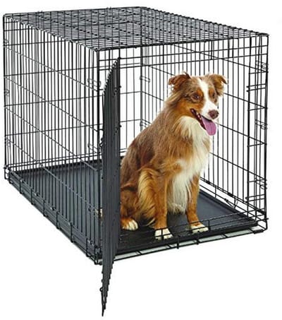 Grote opvouwbare hondenkrat met dubbele deur – 42 l x 28 B x 70 cm