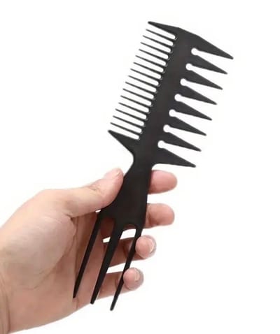 Akyol - Stylingkam - Haarstylingkam - Brede 3 way kam - Kam met brede tanden voor zijscheiding - Kam met brede tanden - 3-in-1 stylingkam - Professionele haarstyling - Geschikt voor krullend haar, nat haar en lang haar - Zwart