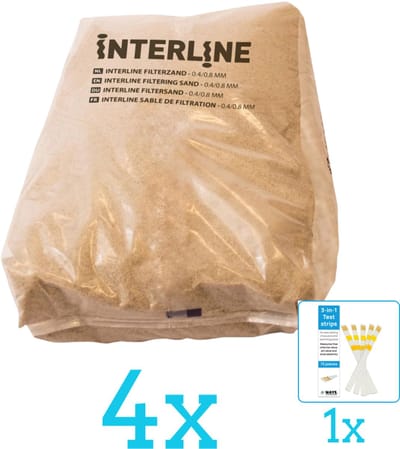 Interline Vulling Zandfilter 0.4/0.8mm - Zwembad-Toebehoren - 25 kg - Volumebundel - Filterzand - 4-delig