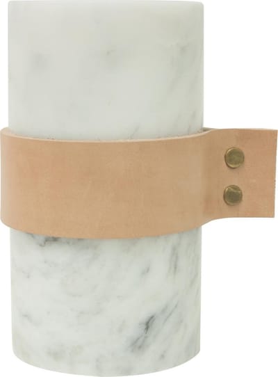 TAK Design Vaas Carlo S - Incl. Lederen Band - Marmer - 11 x 15 cm - Wit