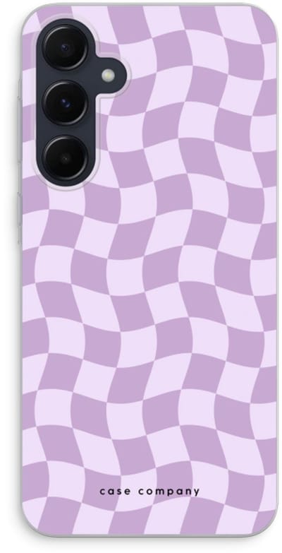 Case Company® - Hoesje geschikt voor Samsung Galaxy A55 hoesje - Grid Paars - Soft Cover Telefoonhoesje - Bescherming aan alle Kanten en Schermrand