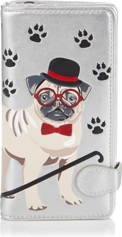 Shagwear Portemonnee Dames - Pasjeshouder - Portefeuille Dames - Kunstleer - Pug (0267Z-S)