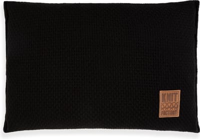Knit Factory Jesse Sierkussen - Rechthoekig kussen - Kussen woonkamer - Bank kussen - Decoratie kussen - Zwart - 60x40 cm - Kussenhoes inclusief kussenvulling
