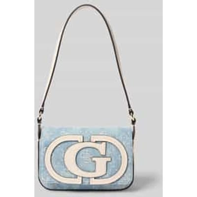 GUESS schoudertas Ruby Flap Shoulder Bag Denim Logo Lichtblauw