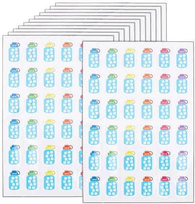 Dailygoods- Watertrackerstickers 432 stuks - Hydratatieplannerlabels - Papieren Gewoontevolgers - Wellnessdagboek - Agenda/Planner - Duurzaam materiaal - Plannerstickers