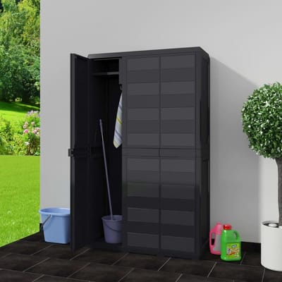 CLVP® Tuinkast - Tuinkist - Tuinkasten voor Buiten - Tuinberging - Kunststof - Zwart