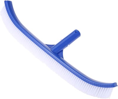 Zwembadborstel - Terrasbezem Buitenbezem - Vloeren en Muren Schoonmaken - Kunststof Legering Kop - 18 inch - Zwart