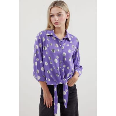 Geprinte Viscose Blouse met Strik