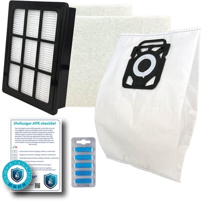 Multaparts® stofzuiger-APK set geschikt voor Nilfisk Elite serie | Complete onderhoudsset met stofzuigerzakken (10 x), motorfilter (2 x), HEPA filter, geursticks (5 x), APK-checklist & APK-sticker | Maak je stofzuiger weer als nieuw