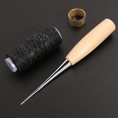 WiseGoods Naaiset - Leder Reparatie Set - Ambachtelijk Leder Gereedschap - Naaibenodigdheden - 10 delig - Inclusief Gewaxt Draad