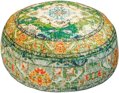 Dailygoods - Dailygoody - Mandala Life Boho Kussenhoes - Ronde Meditatie Poef - 60x20 cm - Gedrukt Katoen - Yoga Decor - Geschikt voor binnen en buiten