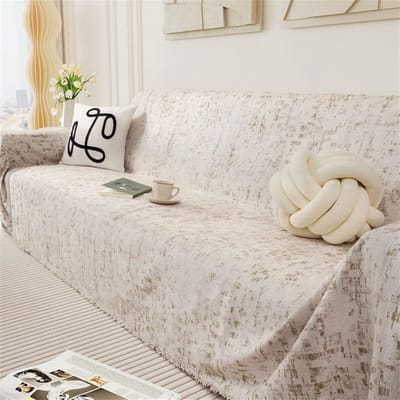 Decoratieve Sofa Sprei in Vintage Stijl - Plaid voor Bank, 1, 2, 3, 4 Zits en Fauteuil - Beige 180x150cm