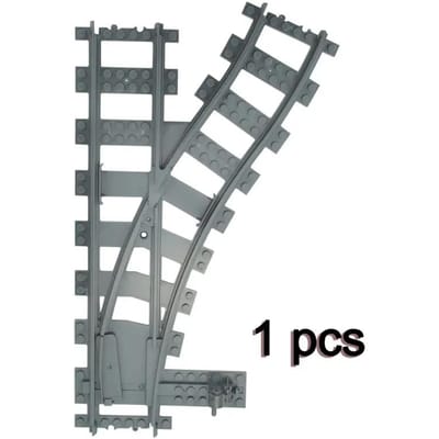 MOC Stads Treinrails Kruispunt Wissel Flexibele Vorkvormige Bergop Rechte Gebogen Spoor Bouwsteen Bakstenen Creatief DIY Speelgoed