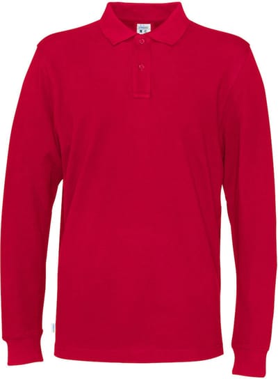 Cottover POLO PIQUE LONG SLEEVE MAN - GOTS GECERTIFICEERD 141018 - Rood - S