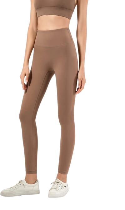 Premium kwaliteit Dames Thermo Fleece Legging - Bruin - Maat S/M