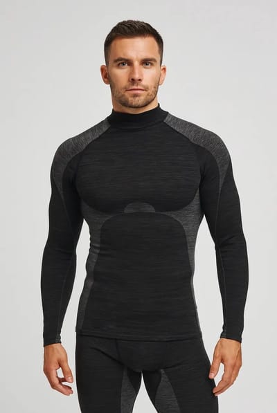 Heatkeeper Thermo ondergoed heren - Warm Thermoshirt Lange mouw - Techno - Zwart / XL