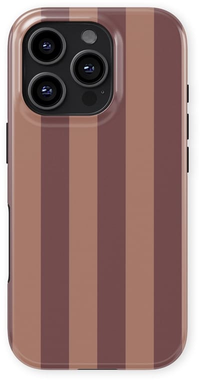 DripCase Gestreept Hoesje geschikt voor iPhone 16 Pro | Backcover met Mag | Stripes Motief | Trendy Case geschikt voor iPhone 16 Pro met Strepen Burgundy Rush