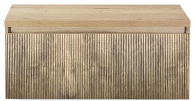 Frozen 3D Badmeubelset 100 cm - Greeplijst in Kleur - Inclusief Wastafelbovenblad French Oak