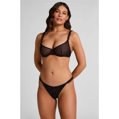 Hunkemöller Hoog uitgesneden string Chelsey Zwart