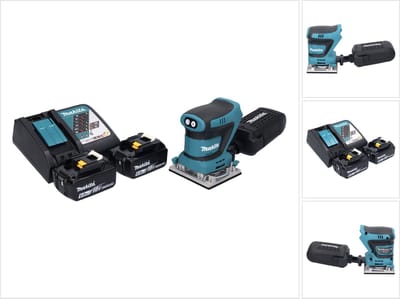 Makita DBO 482 RG accu-excentrische schuurmachine 18 V 112 x 102 mm + 2x accu 6,0 Ah + oplader