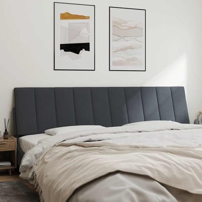 vidaXL - Hoofdbordkussen - "Hanko" - 200 - cm - fluweel - donkergrijs