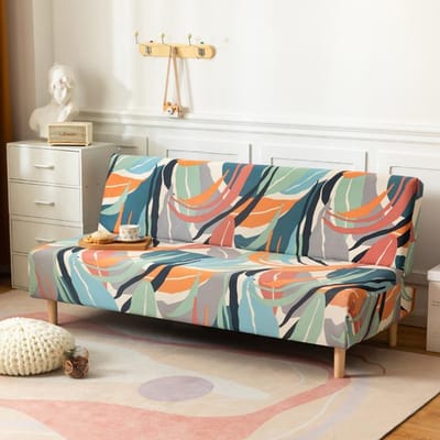 Spandex Elastische Sofa Bed Hoezen Armless Sofa Hoes Voor Woonkamer Stretch Opvouwbare Bank Bed Hoezen Meubelbeschermer 150-170cm M