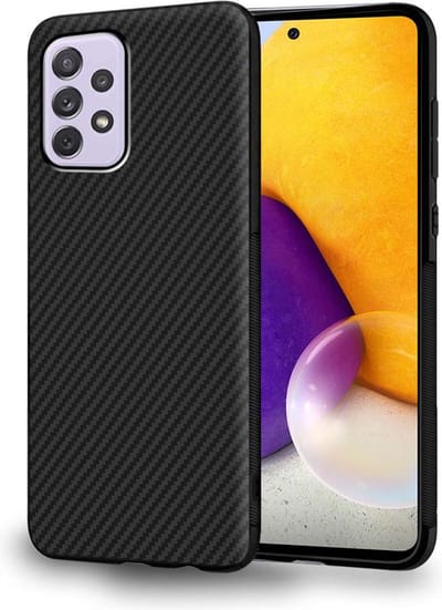 ebestStar - Hoes geschikt voor Samsung Galaxy A72, Hoogwaardig Zacht TPU Bescherming, Koolstof Design Hoesje, Zwart