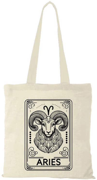Canvas tas - Sterrenbeeld Ram (Aries) - katoenen tas - schoudertas dames - tassen dames - schoudertassen