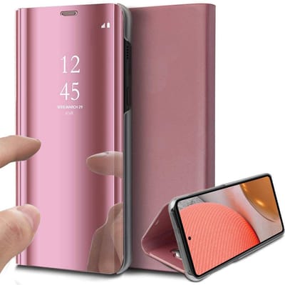 Hoesje geschikt voor Samsung Galaxy A72 - Spiegel Book Case - Roségoud