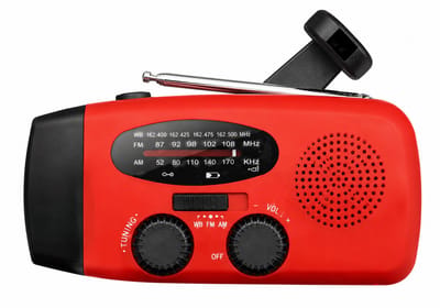 ELVARO® Noodradio draagbaar - Noodpakket - Zaklamp - Opwindbaar en zonnepaneel - Powerbank 2000 mAh - Alarm - USB-C - Rood