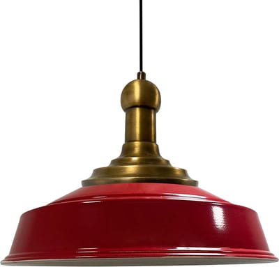 Bamyum Asletl Long-Knob Hanglamp Industrieel Vintage Ø40 cm, Rood Metaal Lamp